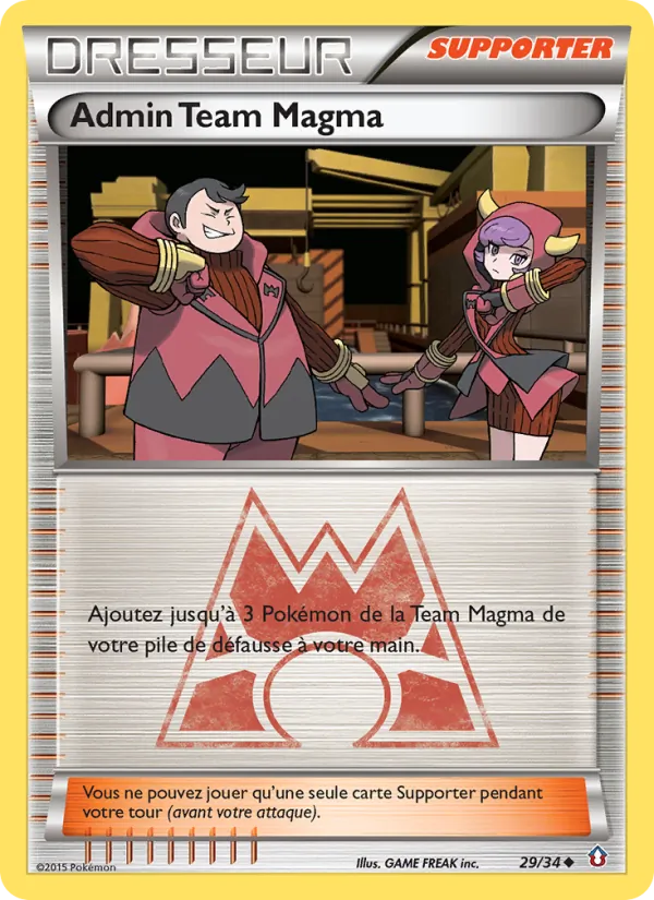 Carte Admin Team Magma de l'extension Double Danger, numéro 29/34