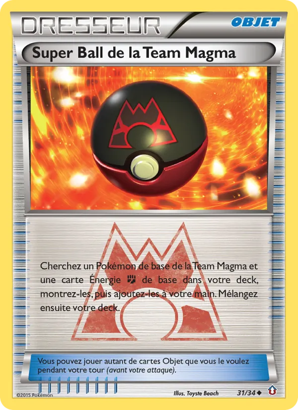 Carte Super Ball de la Team Magma de l'extension Double Danger, numéro 31/34