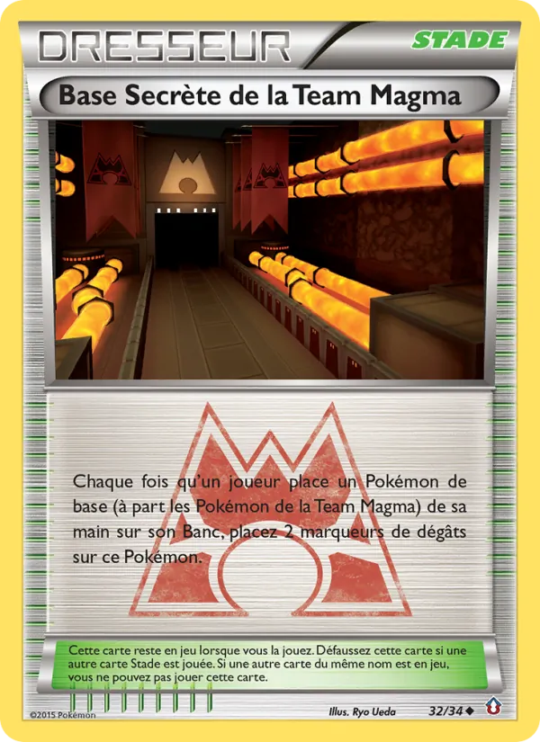 Carte Base Secrète de la Team Magma de l'extension Double Danger, numéro 32/34