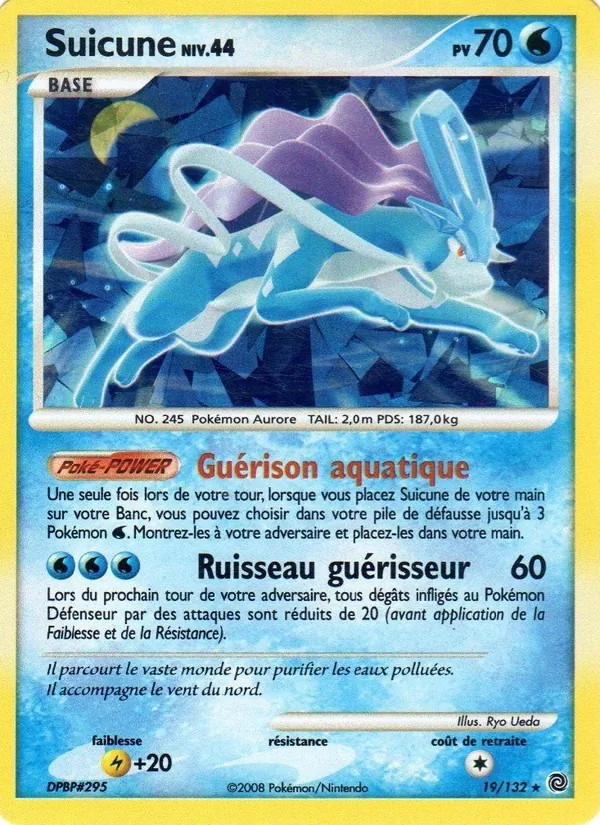 Carte Suicune de l'extension Merveilles Secrètes, numéro 19/132