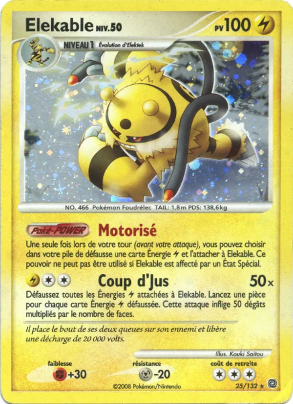 Carte Élekable de l'extension Merveilles Secrètes, numéro 25/132
