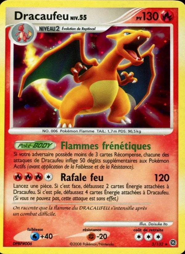 Carte Dracaufeu de l'extension Merveilles Secrètes, numéro 3/132