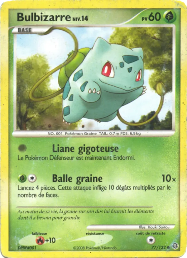 Carte Bulbizarre de l'extension Merveilles Secrètes, numéro 77/132