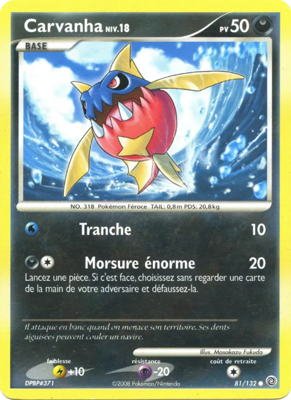 Carte Carvanha de l'extension Merveilles Secrètes, numéro 81/132