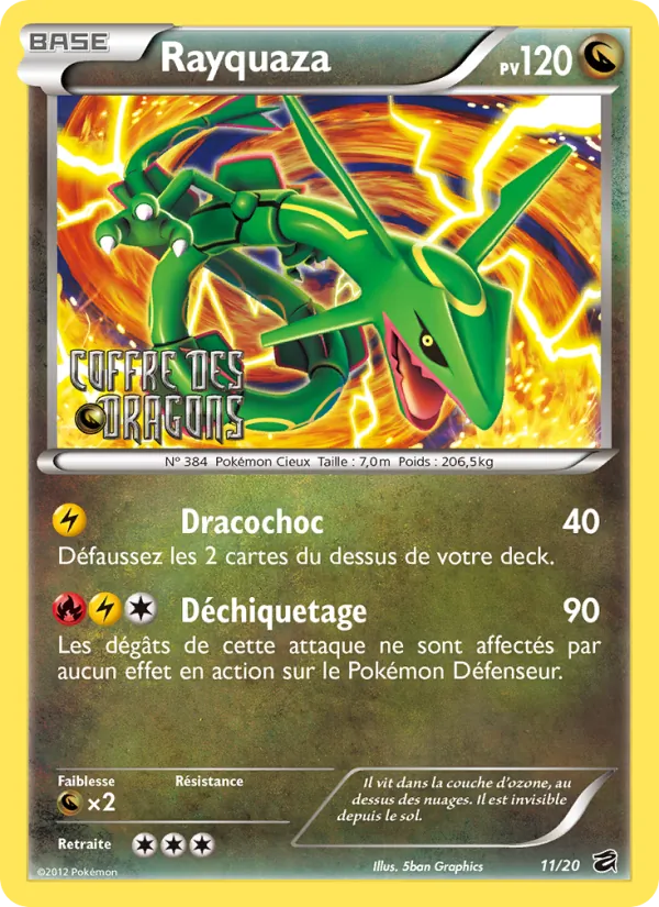 Carte Rayquaza de l'extension Coffre des Dragons, numéro 11/20