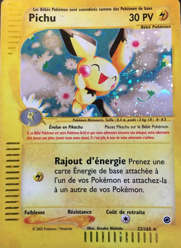 Carte Pichu de l'extension Expedition, numéro 22/165