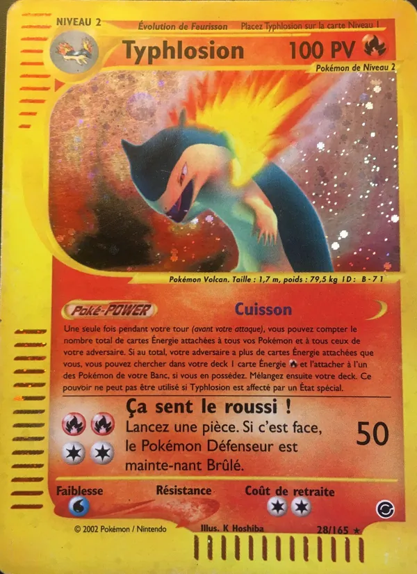 Carte Typhlosion de l'extension Expedition, numéro 28/165