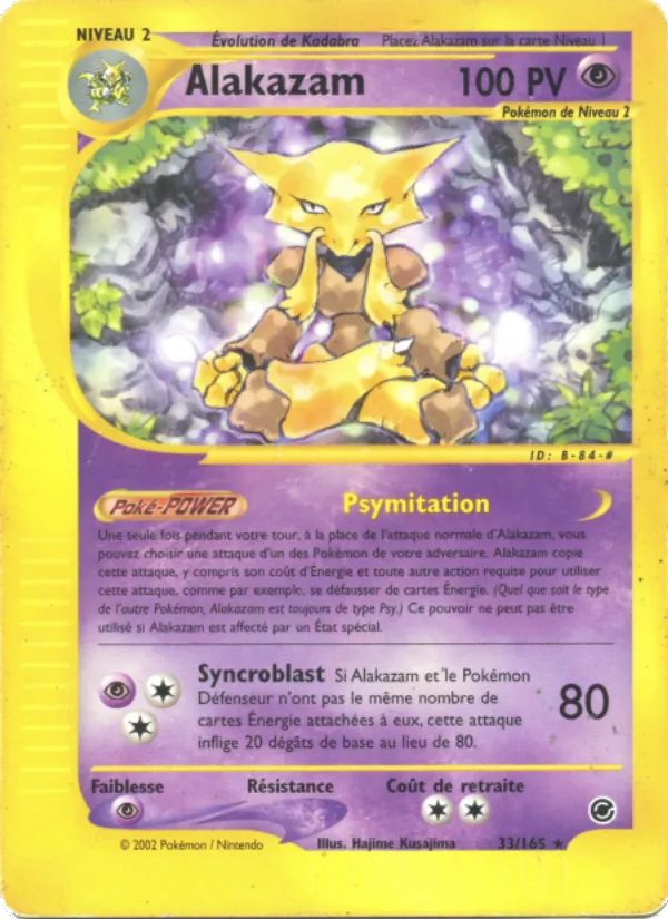 Carte Alakazam de l'extension Expedition, numéro 33/165