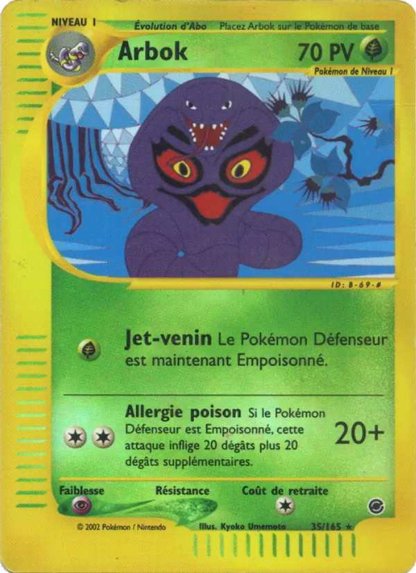Carte Arbok de l'extension Expedition, numéro 35/165