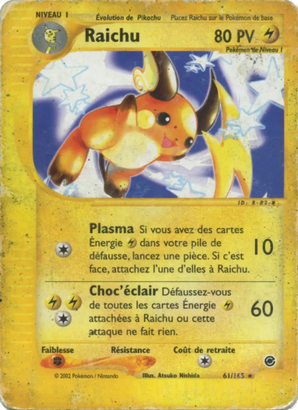 Carte Raichu de l'extension Expedition, numéro 61/165