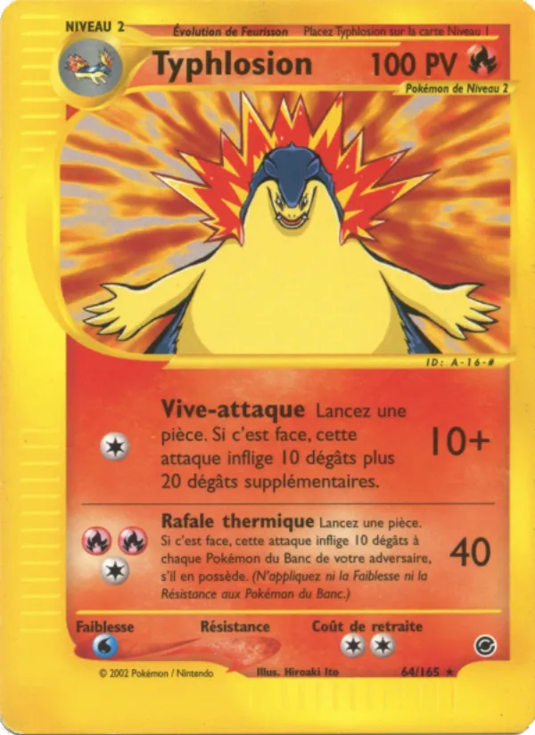 Carte Typhlosion de l'extension Expedition, numéro 64/165