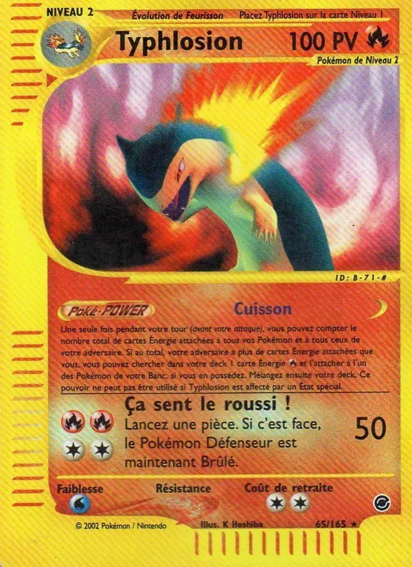 Carte Typhlosion de l'extension Expedition, numéro 65/165
