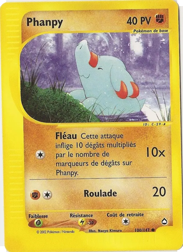 Carte Phanpy de l'extension Aquapolis, numéro 100/147