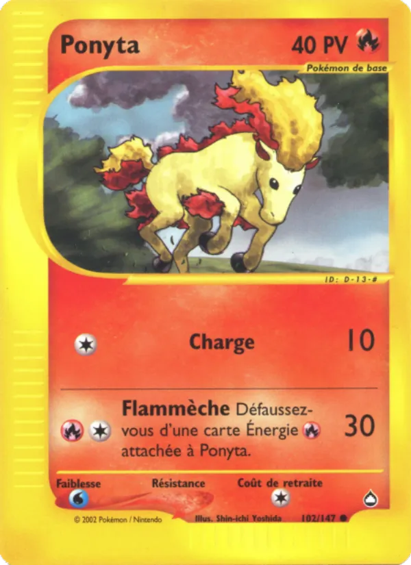 Carte Ponyta de l'extension Aquapolis, numéro 102/147