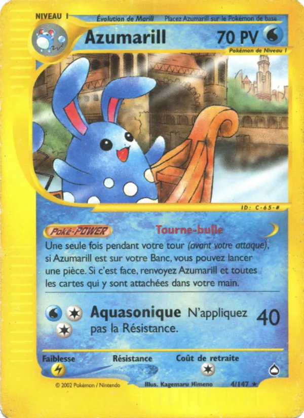 Carte Azumarill de l'extension Aquapolis, numéro 4/147
