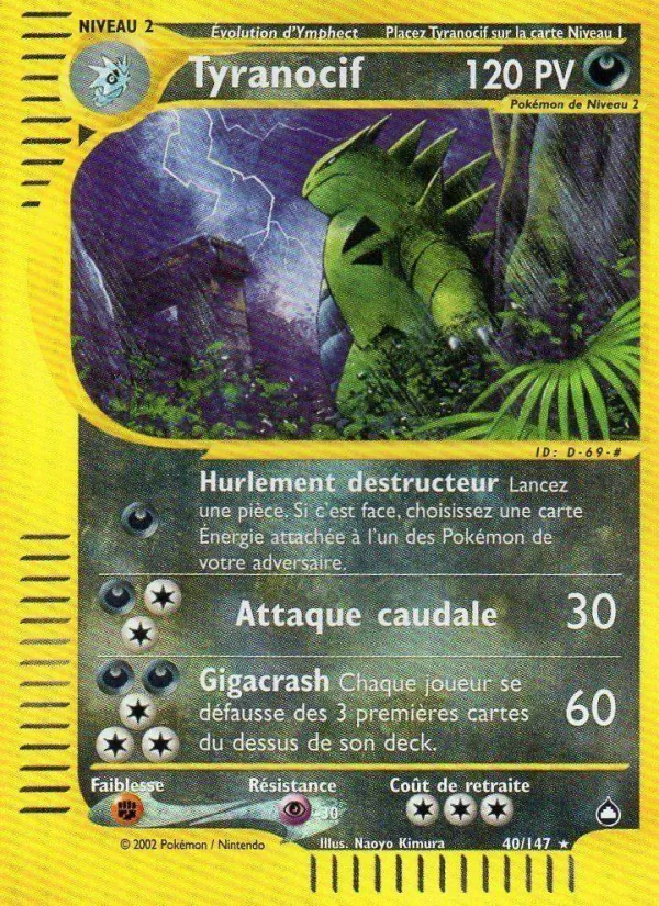 Carte Tyranocif de l'extension Aquapolis, numéro 40/147