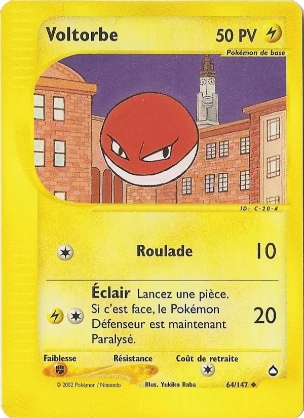 Carte Voltorbe de l'extension Aquapolis, numéro 64/147