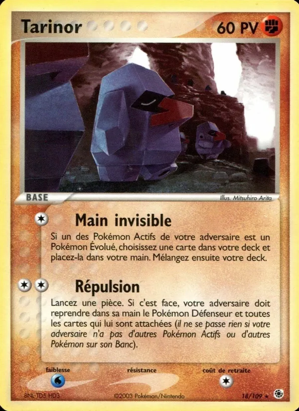 Carte Tarinor de l'extension EX Rubis & Saphir, numéro 18/109