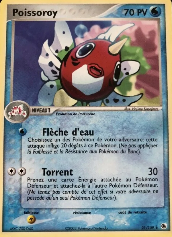 Carte Poissoroy de l'extension EX Rubis & Saphir, numéro 21/109