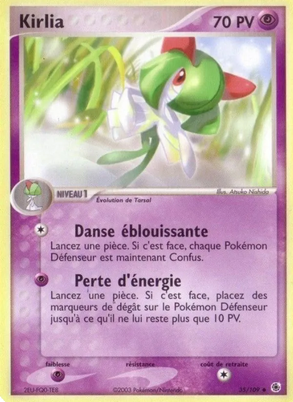 Carte Kirlia de l'extension EX Rubis & Saphir, numéro 35/109