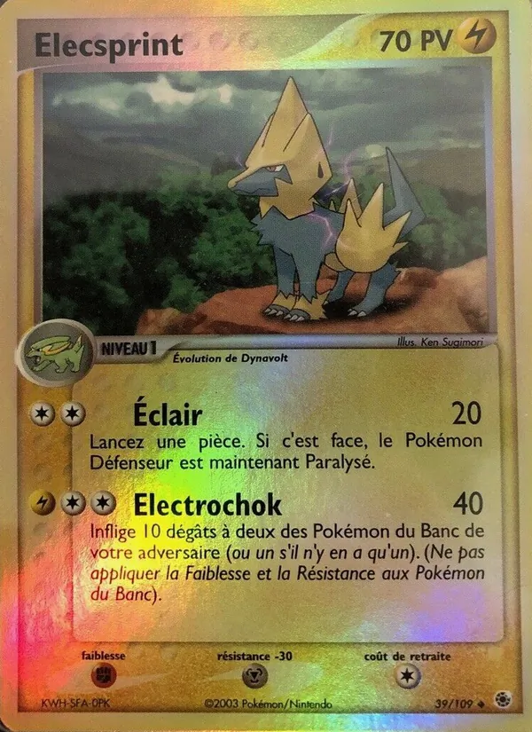 Carte Élecsprint de l'extension EX Rubis & Saphir, numéro 39/109