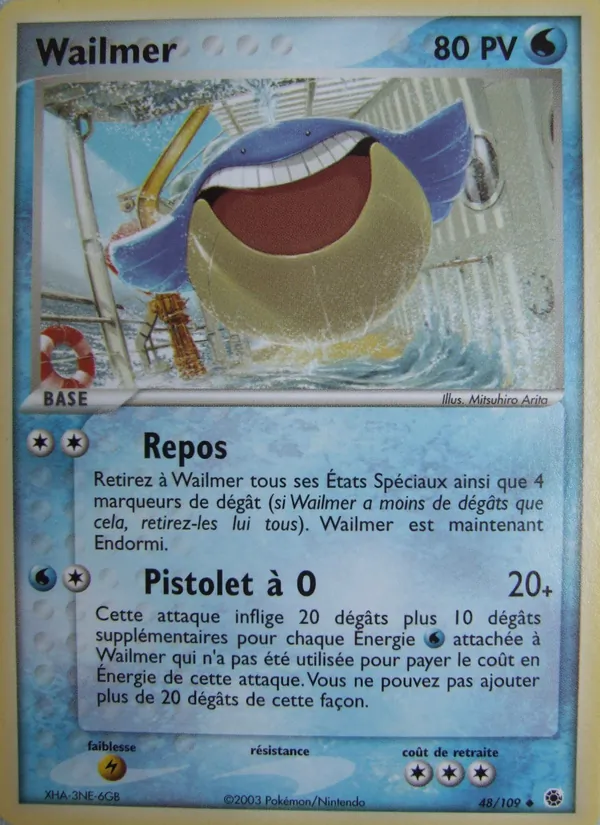 Carte Wailmer de l'extension EX Rubis & Saphir, numéro 48/109