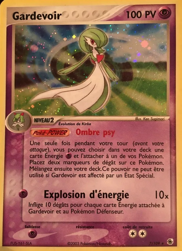 Carte Gardevoir de l'extension EX Rubis & Saphir, numéro 7/109