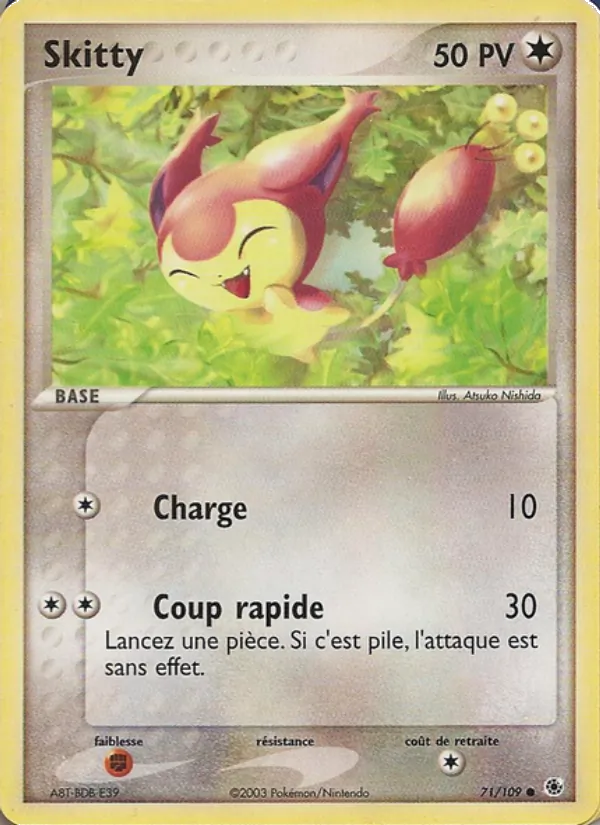 Carte Skitty de l'extension EX Rubis & Saphir, numéro 71/109