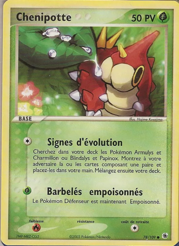 Carte Chenipotte de l'extension EX Rubis & Saphir, numéro 78/109