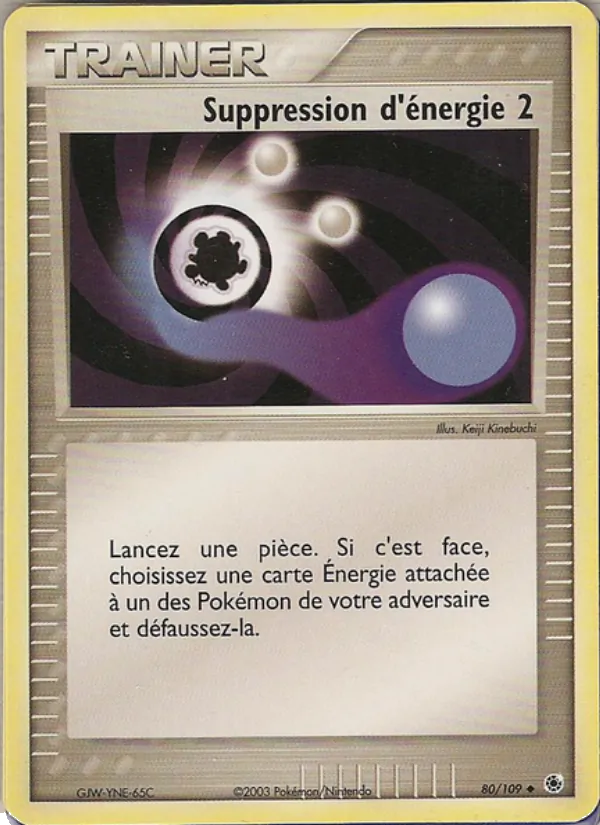 Carte Suppression d'énergie 2 de l'extension EX Rubis & Saphir, numéro 80/109