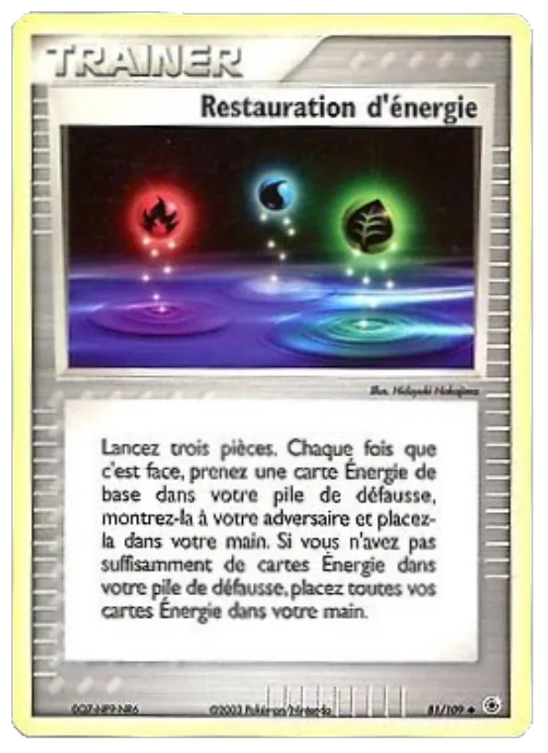 Carte Restauration d'énergie de l'extension EX Rubis & Saphir, numéro 81/109