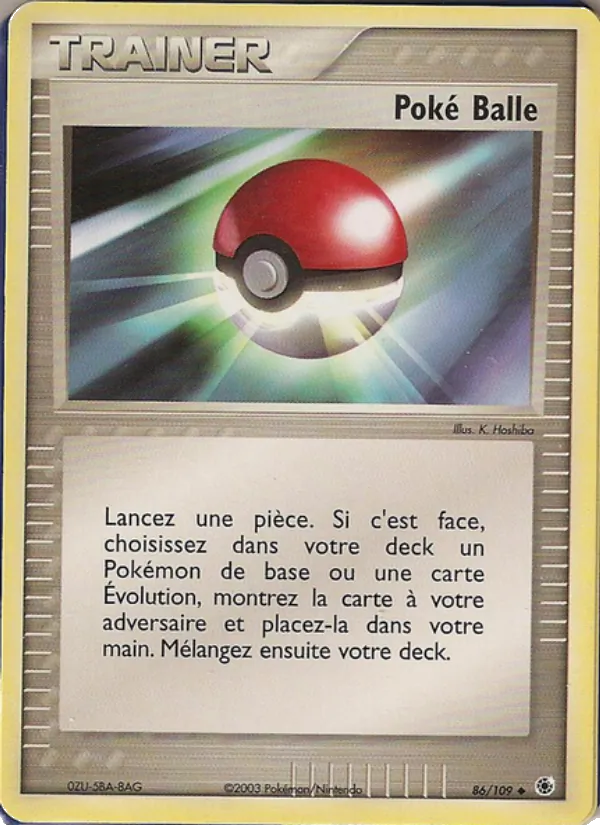 Carte Poké Balle de l'extension EX Rubis & Saphir, numéro 86/109