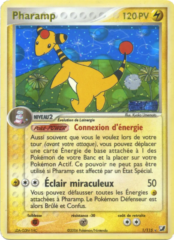 Carte Pharamp de l'extension EX Forces Cachées, numéro 1/115