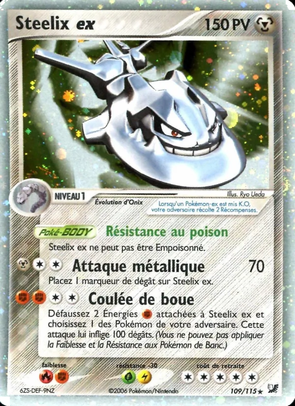 Carte Steelix ex de l'extension EX Forces Cachées, numéro 109/115