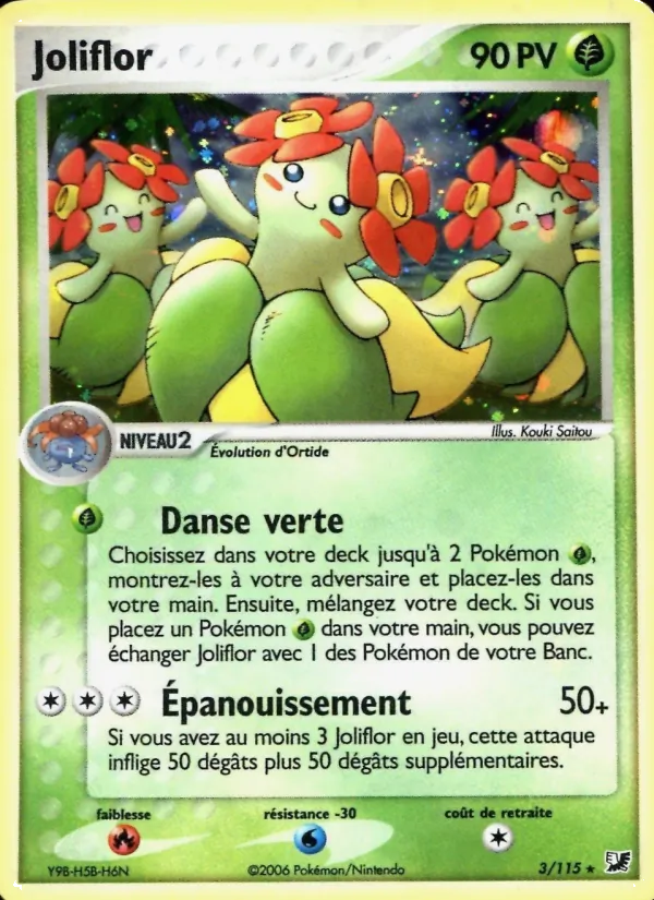 Carte Joliflor de l'extension EX Forces Cachées, numéro 3/115