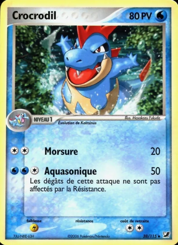 Carte Crocrodil de l'extension EX Forces Cachées, numéro 38/115