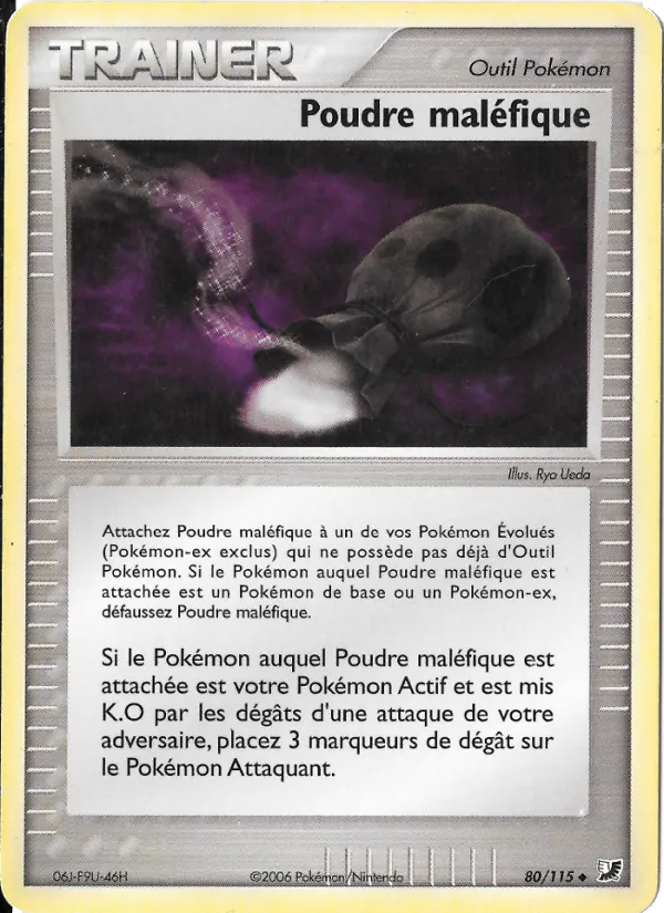 Carte Poudre maléfique de l'extension EX Forces Cachées, numéro 80/115