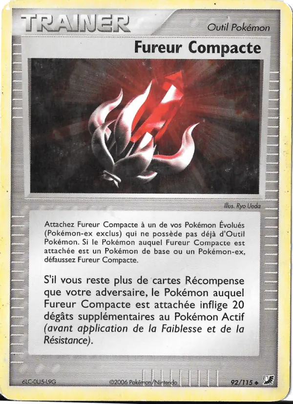 Carte Fureur Compacte de l'extension EX Forces Cachées, numéro 92/115