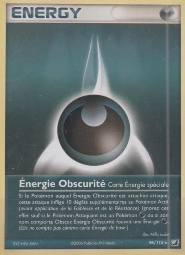 Carte Énergie Obscurité de l'extension EX Forces Cachées, numéro 96/115