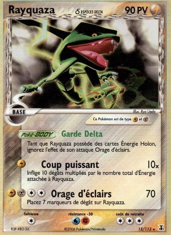 Carte Rayquaza δ de l'extension EX Espèces Delta, numéro 13/113