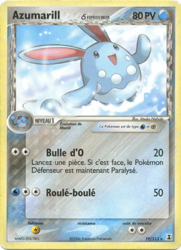 Carte Azumarill δ de l'extension EX Espèces Delta, numéro 19/113