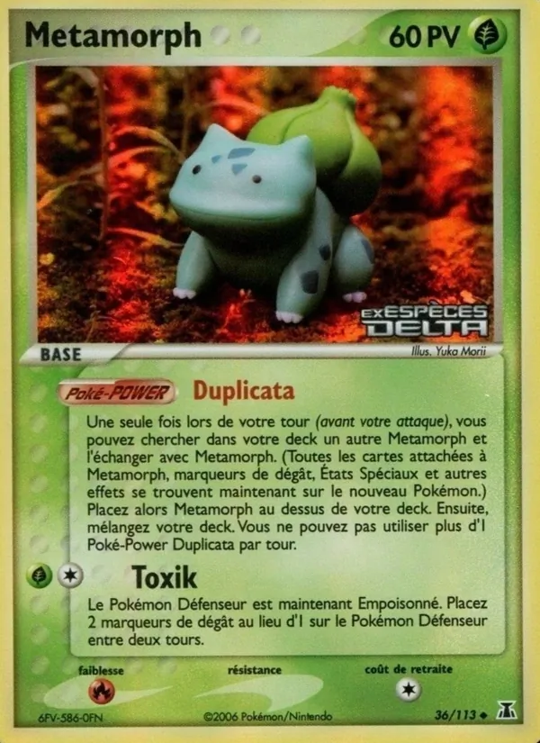 Carte Métamorph de l'extension EX Espèces Delta, numéro 36/113