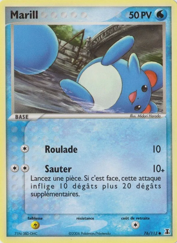 Carte Marill de l'extension EX Espèces Delta, numéro 76/113