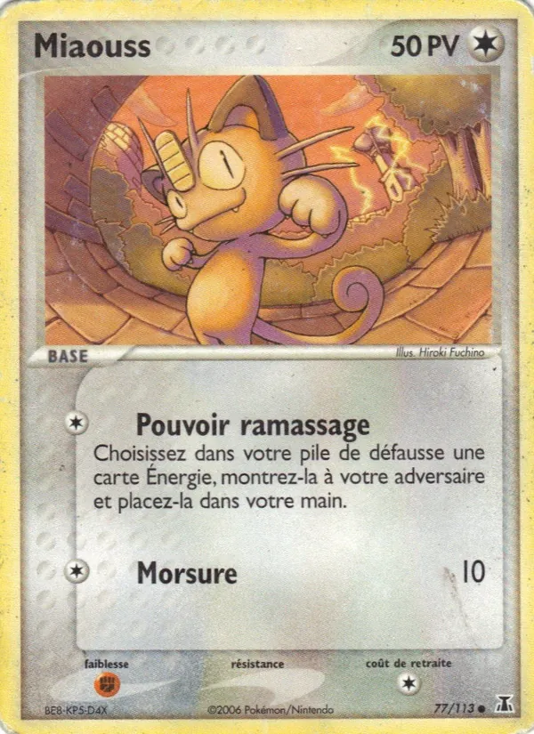 Carte Miaouss de l'extension EX Espèces Delta, numéro 77/113