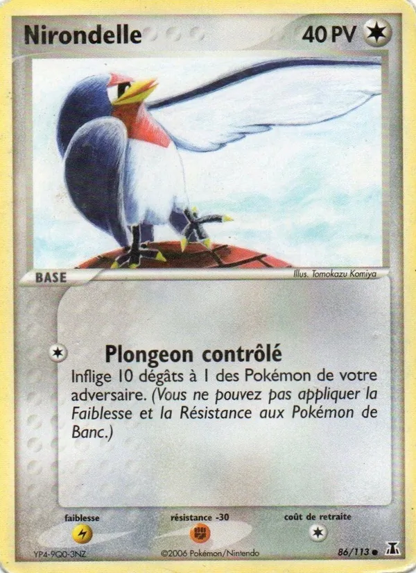 Carte Nirondelle de l'extension EX Espèces Delta, numéro 86/113