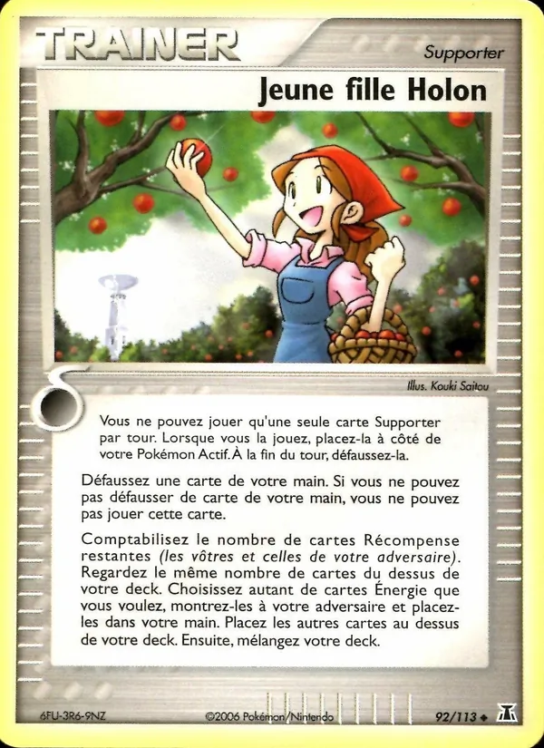 Carte Jeune fille Holon de l'extension EX Espèces Delta, numéro 92/113