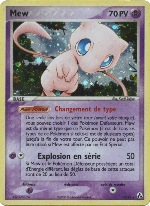 Carte Mew de l'extension EX Créateurs de légendes, numéro 10/92
