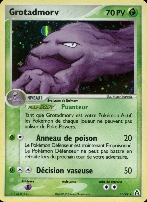 Carte Grotadmorv de l'extension EX Créateurs de légendes, numéro 11/92