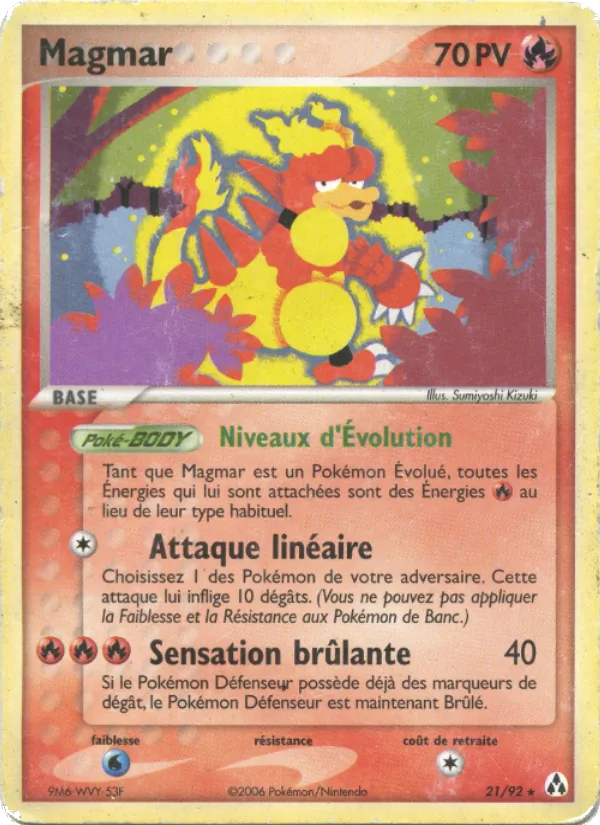 Carte Magmar de l'extension EX Créateurs de légendes, numéro 21/92
