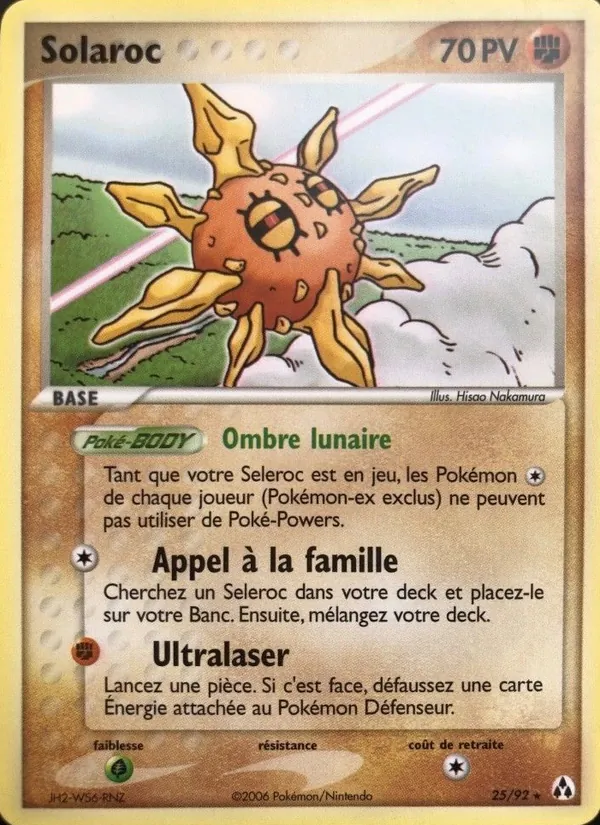 Carte Solaroc de l'extension EX Créateurs de légendes, numéro 25/92